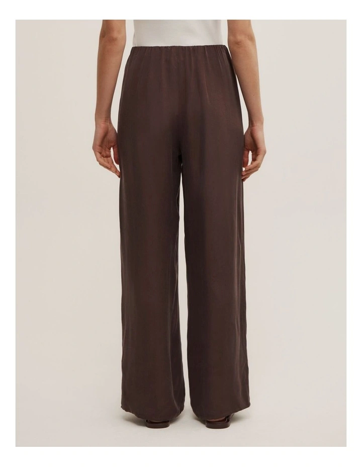 Pull On Cupro Pant in Espresso image 4
