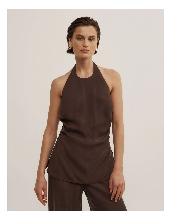 Halter Detail Top in Espresso image 1