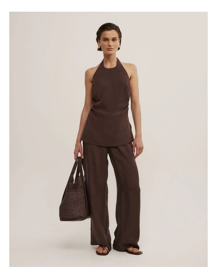 Halter Detail Top in Espresso image 2