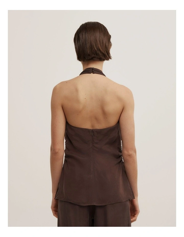 Halter Detail Top in Espresso image 5