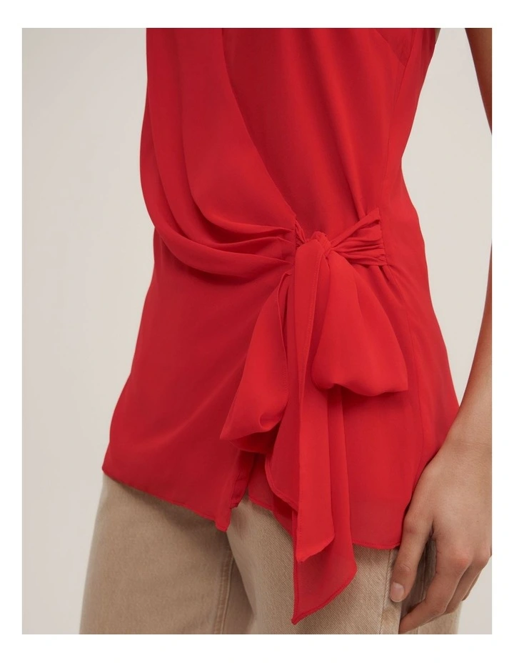 Wrap Halter Top in Scarlet image 3