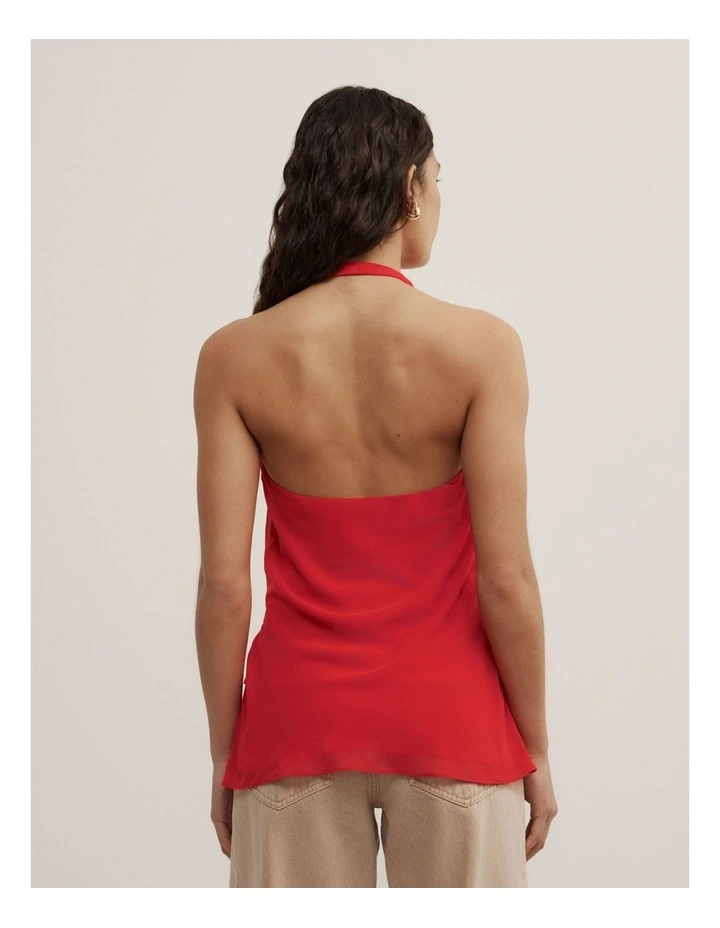 Wrap Halter Top in Scarlet image 4