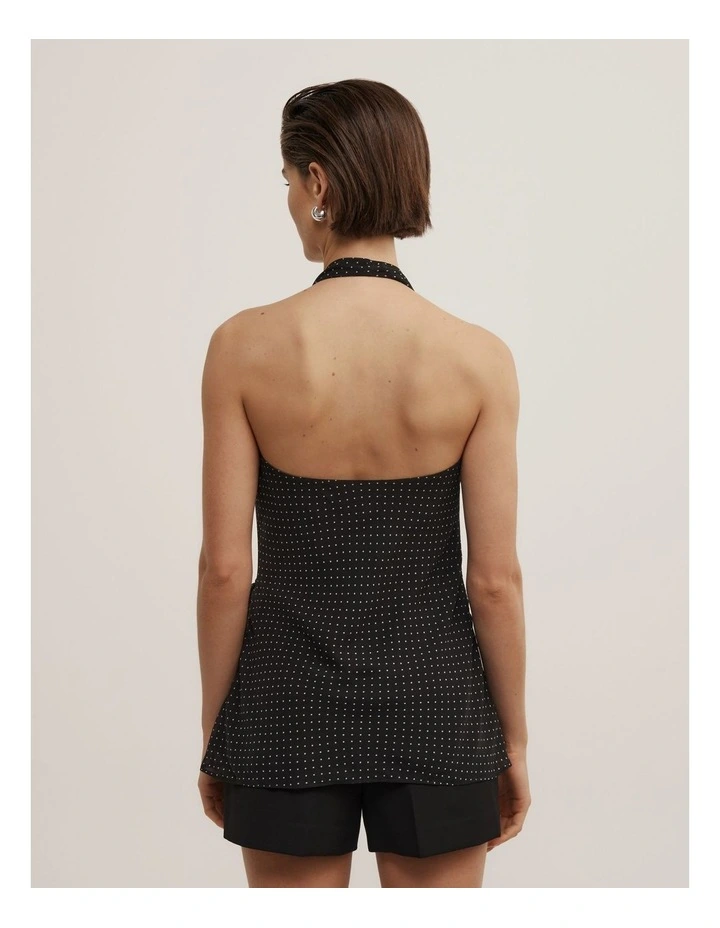 Wrap Halter Top in Black Spot image 4