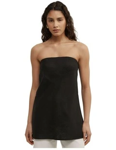 Linen Strapless Top