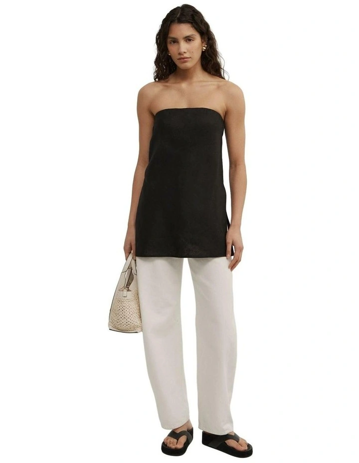 Linen Strapless Top image 2
