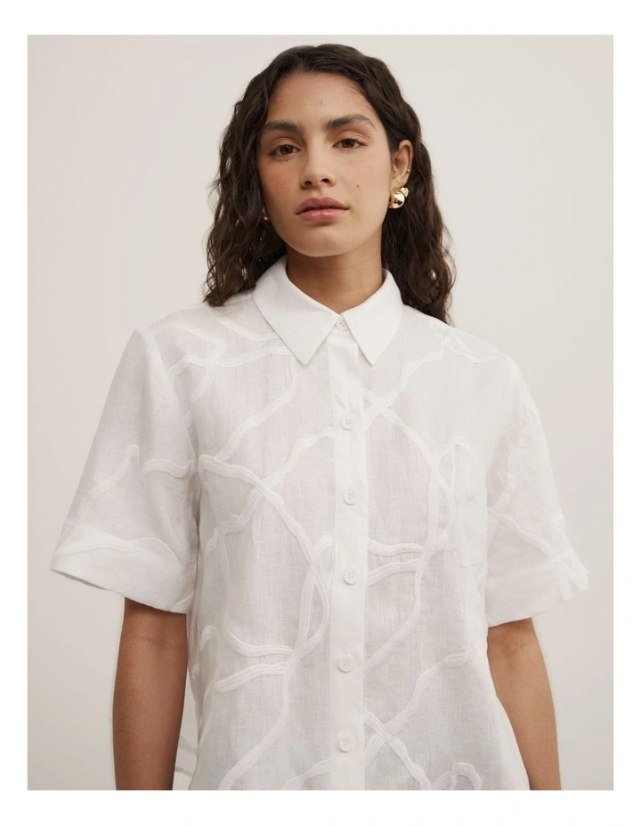 Relaxed Shirt in Fresh White image 3