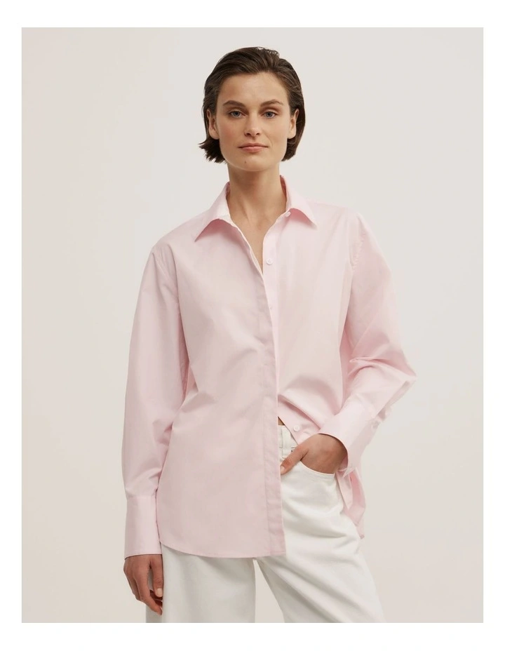 Button Side Shirt in Soft Pink image 1