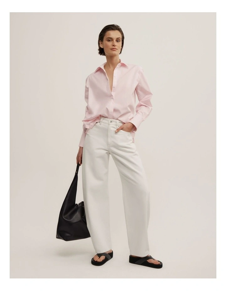 Button Side Shirt in Soft Pink image 2