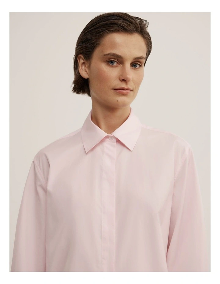 Button Side Shirt in Soft Pink image 3