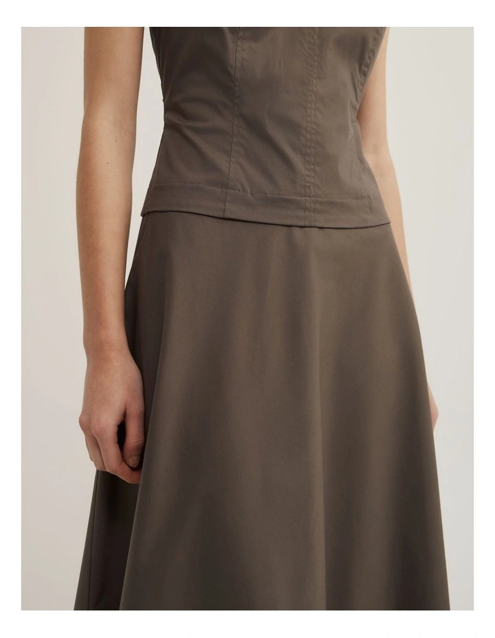Halter Panel Dress in Dark Olive image 4