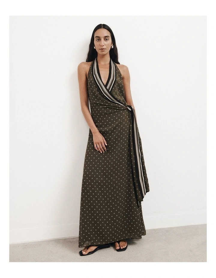 Wrap Halter Maxi Dress image 1