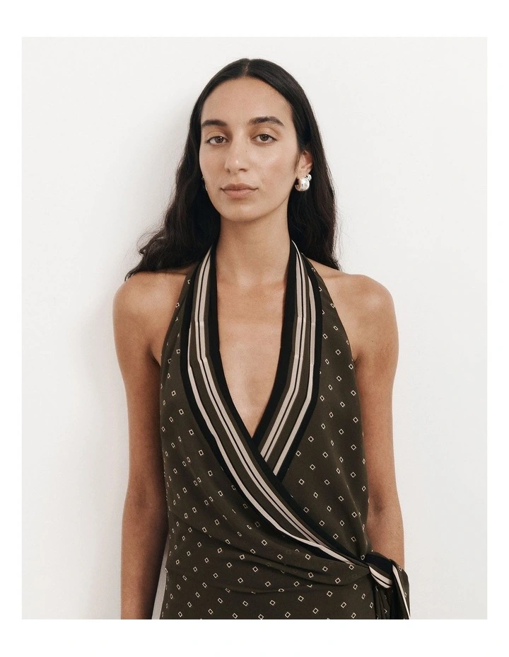 Wrap Halter Maxi Dress image 2