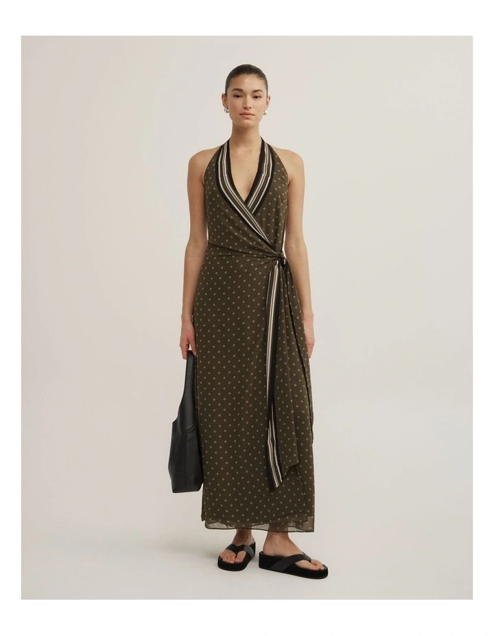 Wrap Halter Maxi Dress image 3