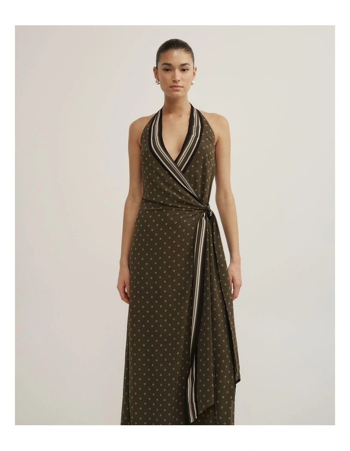 Wrap Halter Maxi Dress image 4