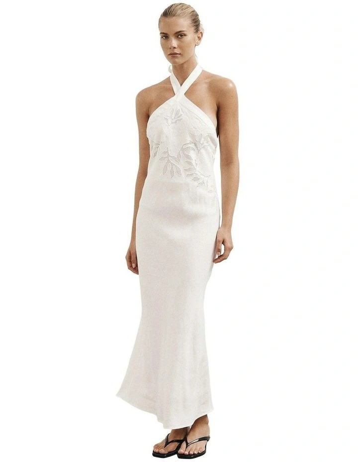 Asymmetric Halter Midi Dress image 1