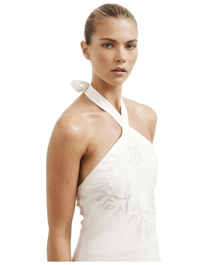 Asymmetric Halter Midi Dress image 2