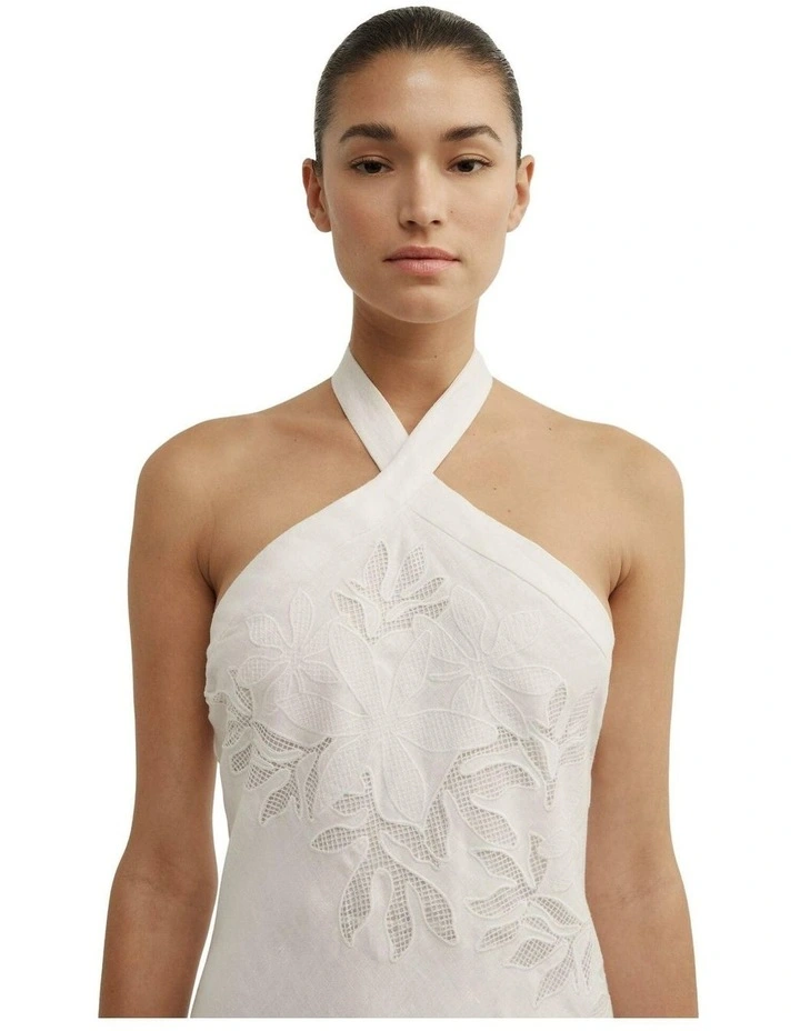 Asymmetric Halter Midi Dress image 4