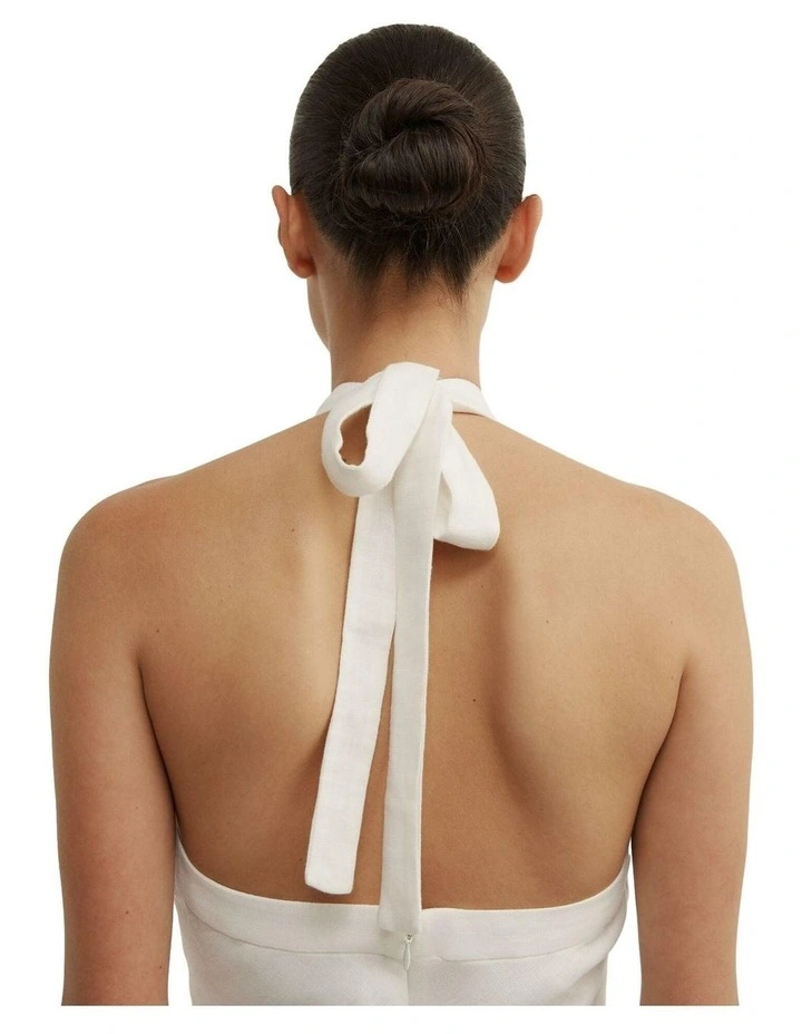 Asymmetric Halter Midi Dress image 5