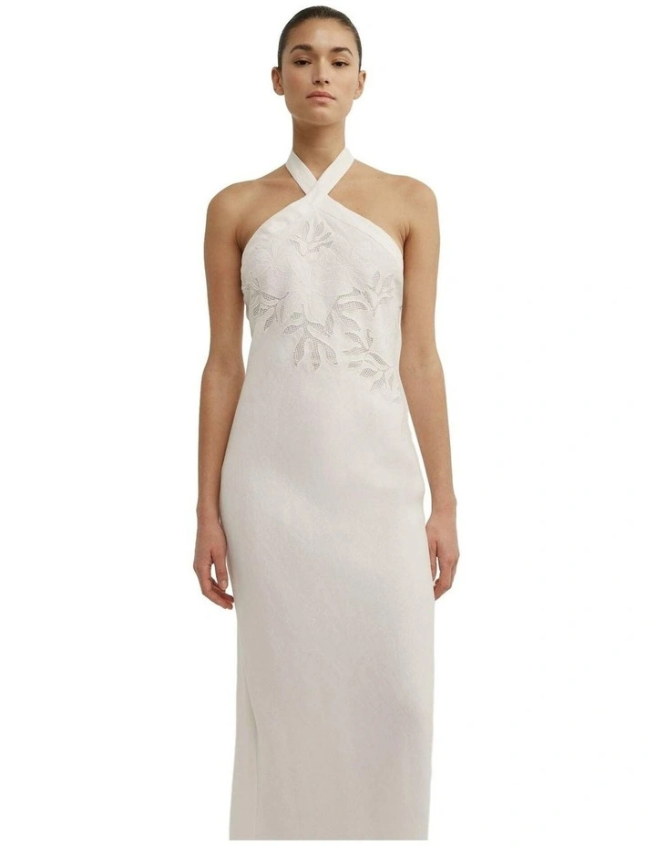 Asymmetric Halter Midi Dress image 7
