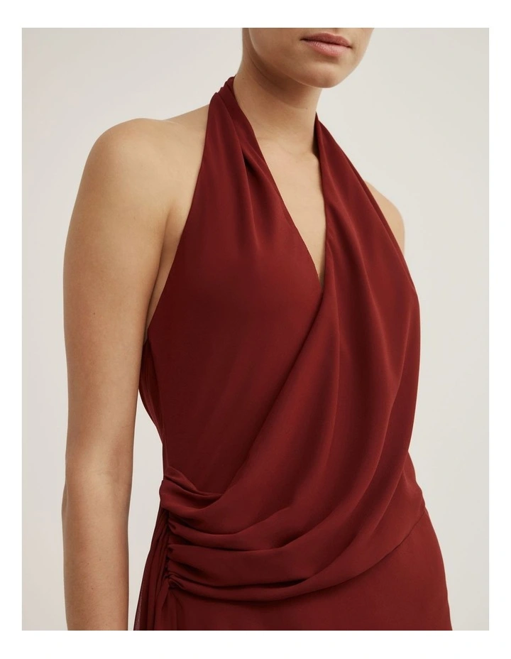 Halter Drape Tie Maxi Dress image 4