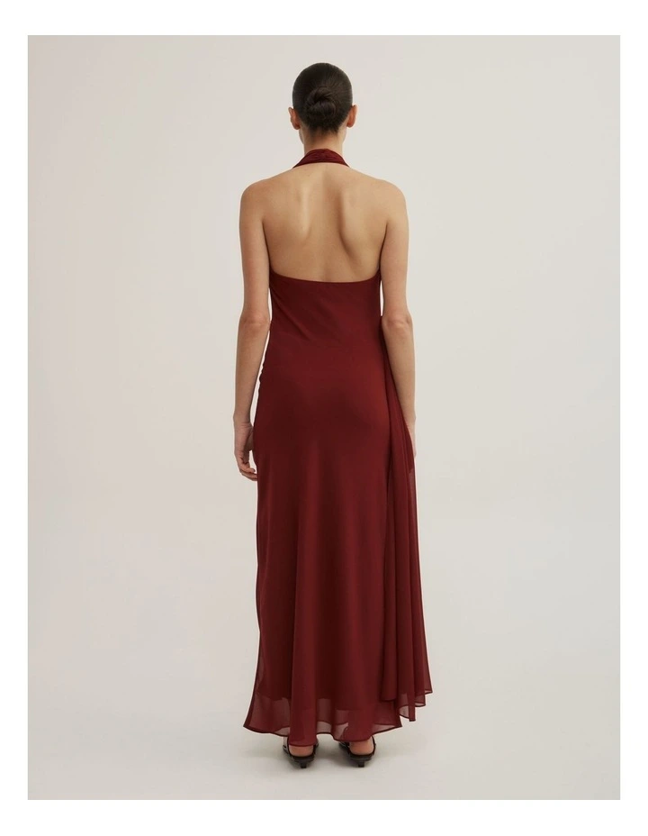 Halter Drape Tie Maxi Dress image 5
