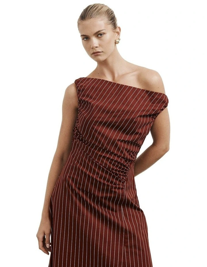 Off Shoulder Gather Midi Dress image 2