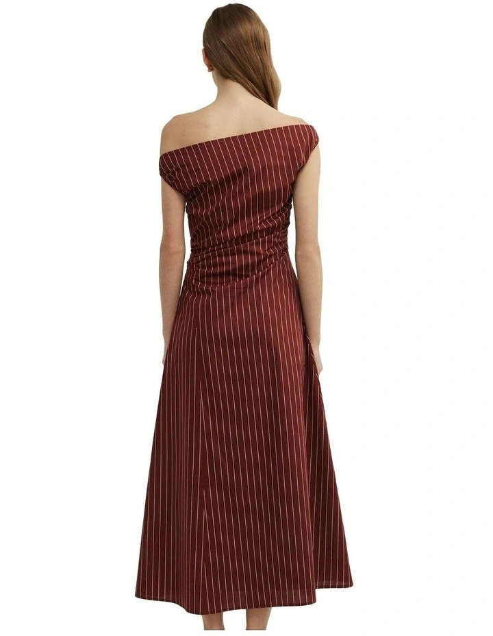Off Shoulder Gather Midi Dress image 6