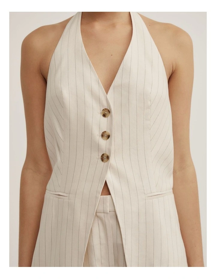 Pinstripe Halter Vest in Chalk Pinstripe image 4