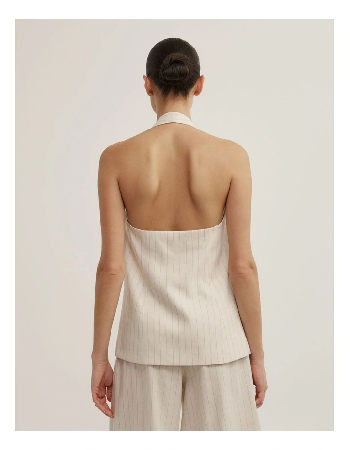 Pinstripe Halter Vest in Chalk Pinstripe image 5