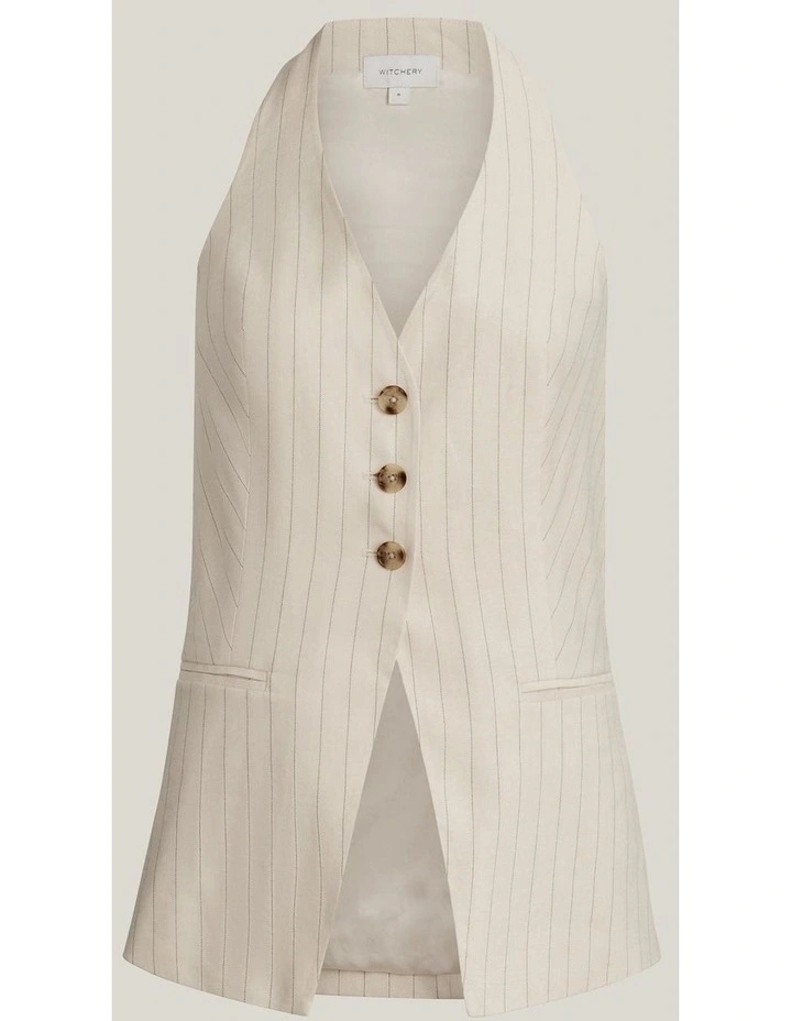 Pinstripe Halter Vest in Chalk Pinstripe image 6