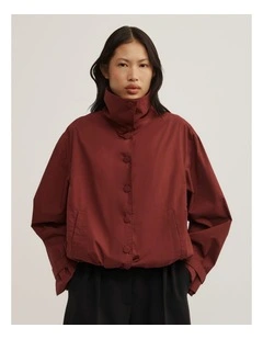 Poplin Funnel Jacket in Rust