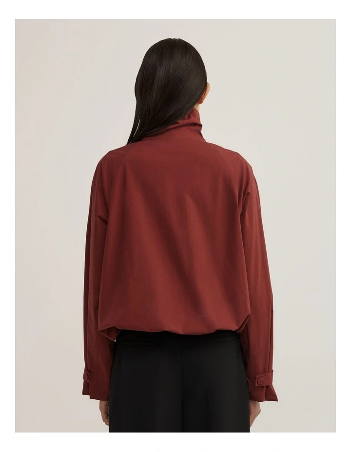 Poplin Funnel Jacket in Rust image 6