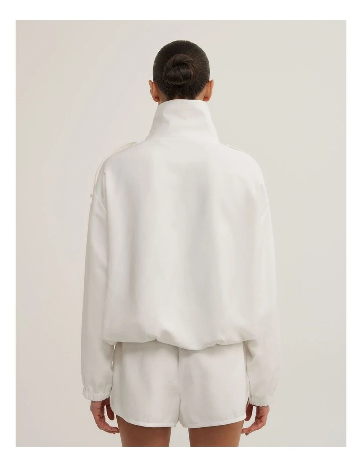 Soft Funnel Neck Jacket in Fresh White image 7