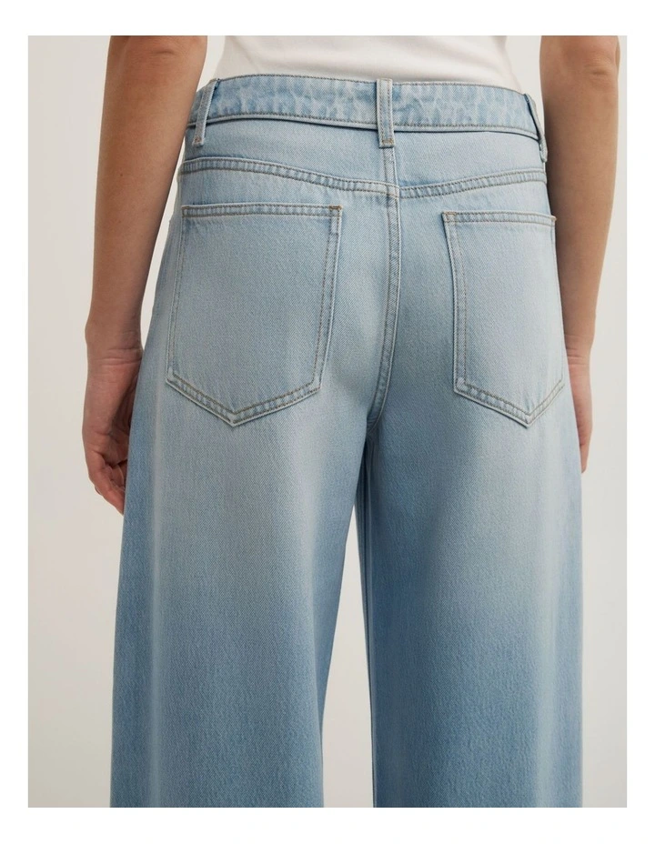 Fold Waist Slouch Jeans in Cool Blue image 5