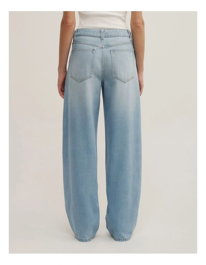 Fold Waist Slouch Jeans in Cool Blue image 6