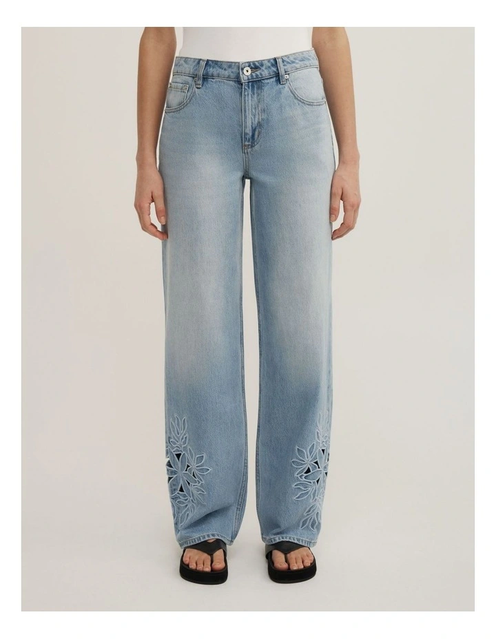 Cutwork Jeans in Soft Blue image 2