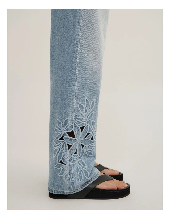 Cutwork Jeans in Soft Blue image 3