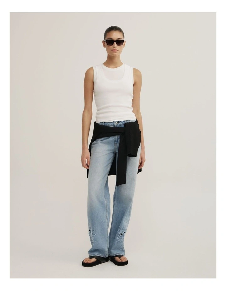 Cutwork Jeans in Soft Blue image 4