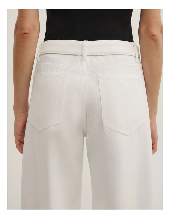 Fold Waist Slouch Jeans in Parchment image 5