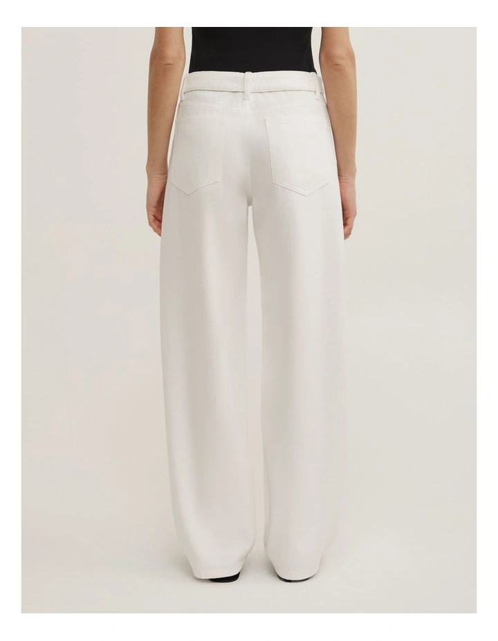 Fold Waist Slouch Jeans in Parchment image 6