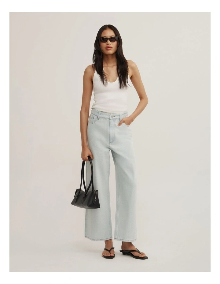 Wide Leg Crop in Ice Blue image 1