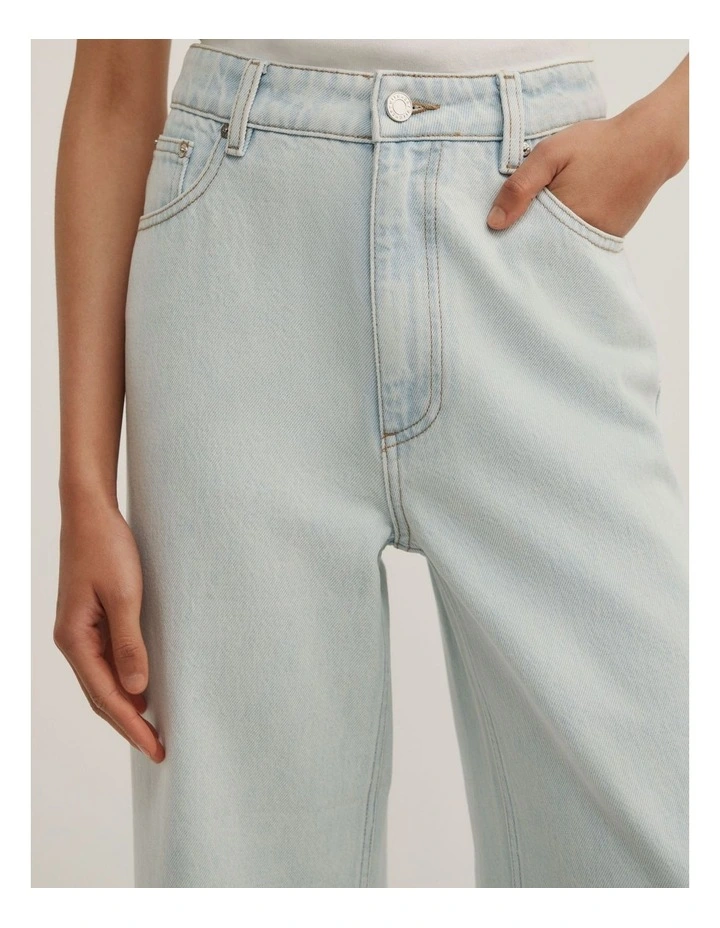 Wide Leg Crop in Ice Blue image 3