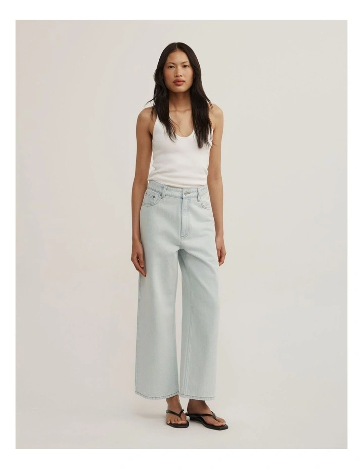 Wide Leg Crop in Ice Blue image 4