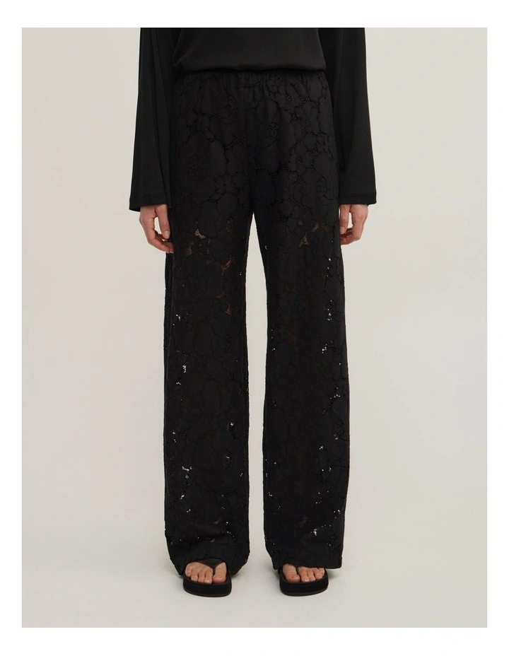 Pull On Lace Pant in Black image 2