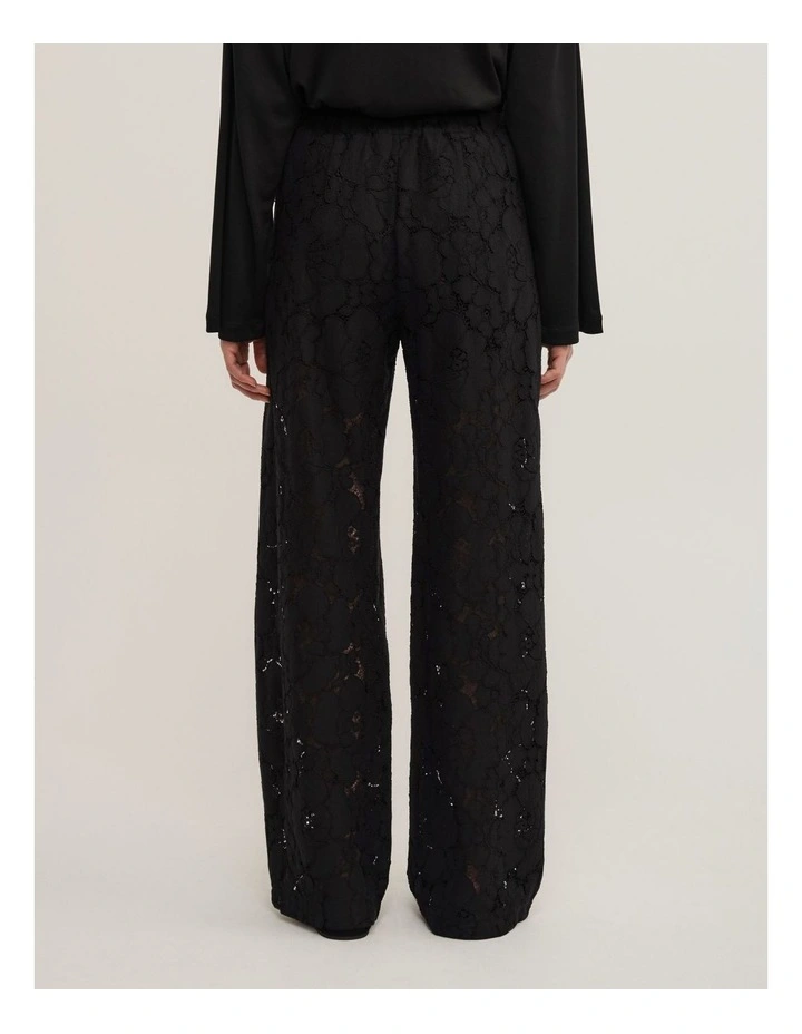 Pull On Lace Pant in Black image 4