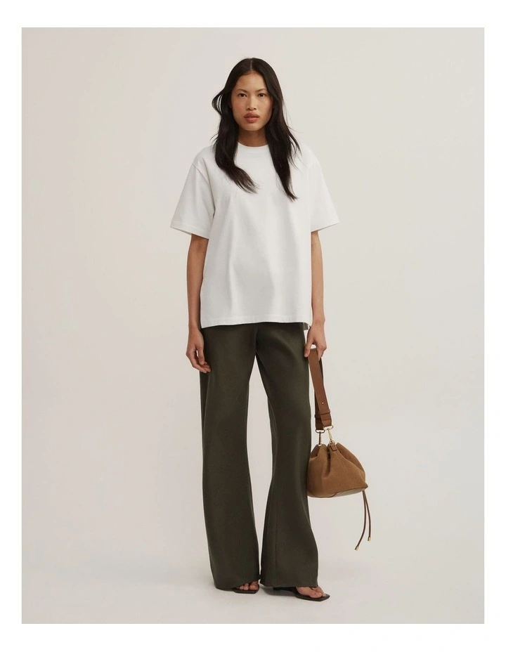 Bias Linen Pants in Dark Olive image 4