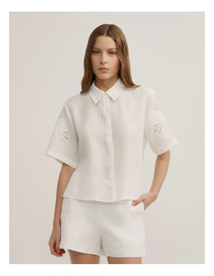 Cutwork Shirt in Fresh White image 1