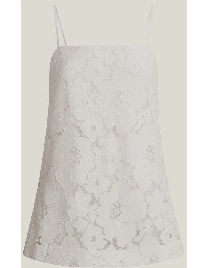 Lace Tie Back Camisole in Fresh White image 6
