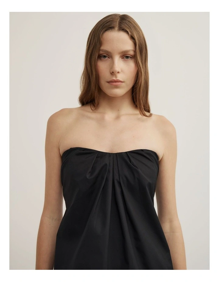 Gathered Bandeau Top in Black image 4