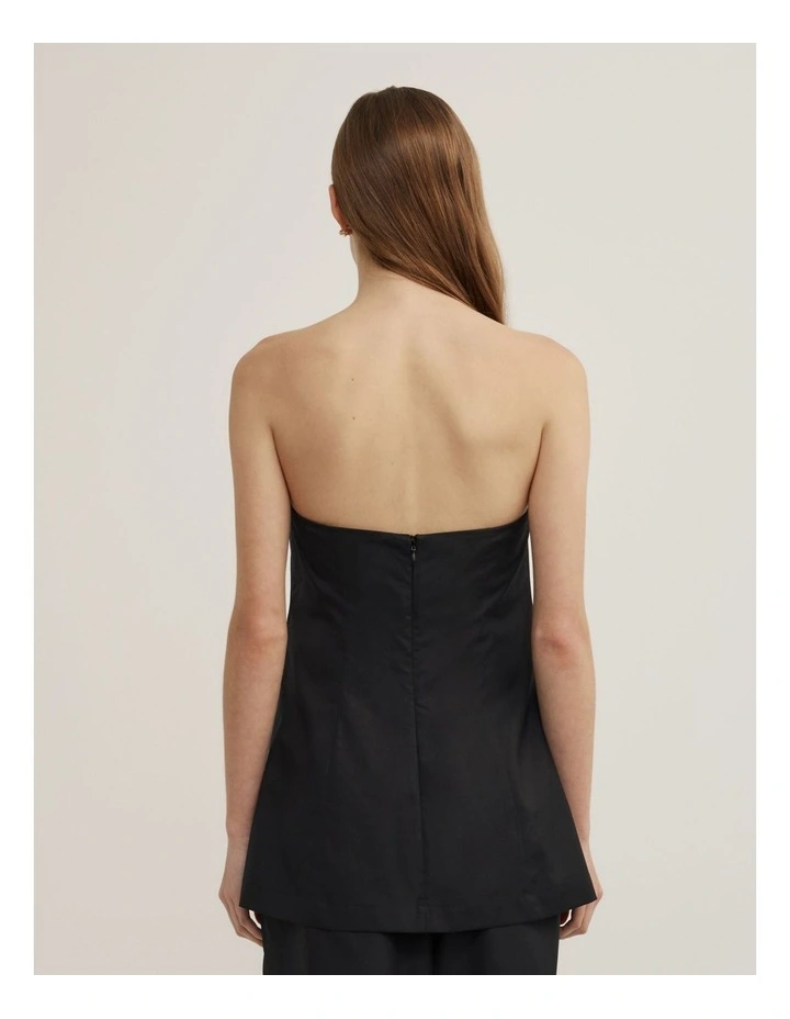 Gathered Bandeau Top in Black image 5